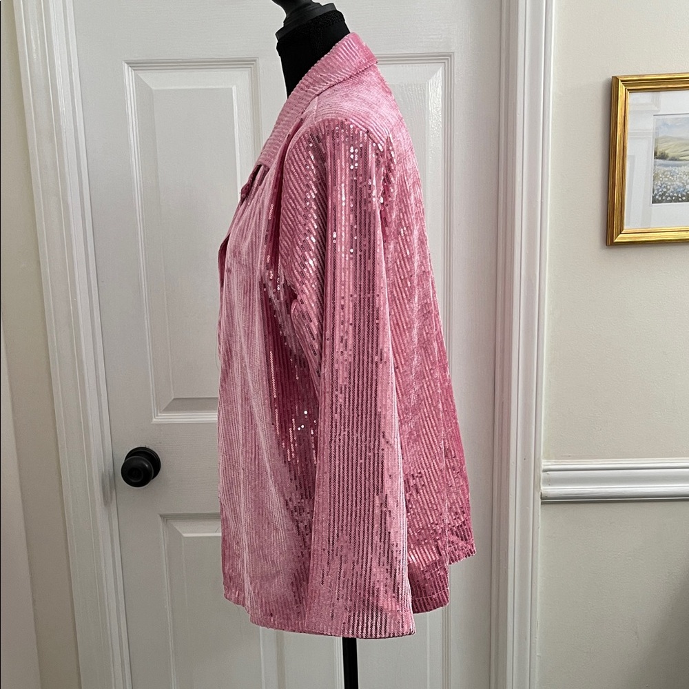Amazon Pink Sequin Blazer Jacket - Picture 3 of 4